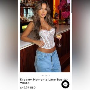 Dreamy Moments Lace Bustier White / White Fox Boutique